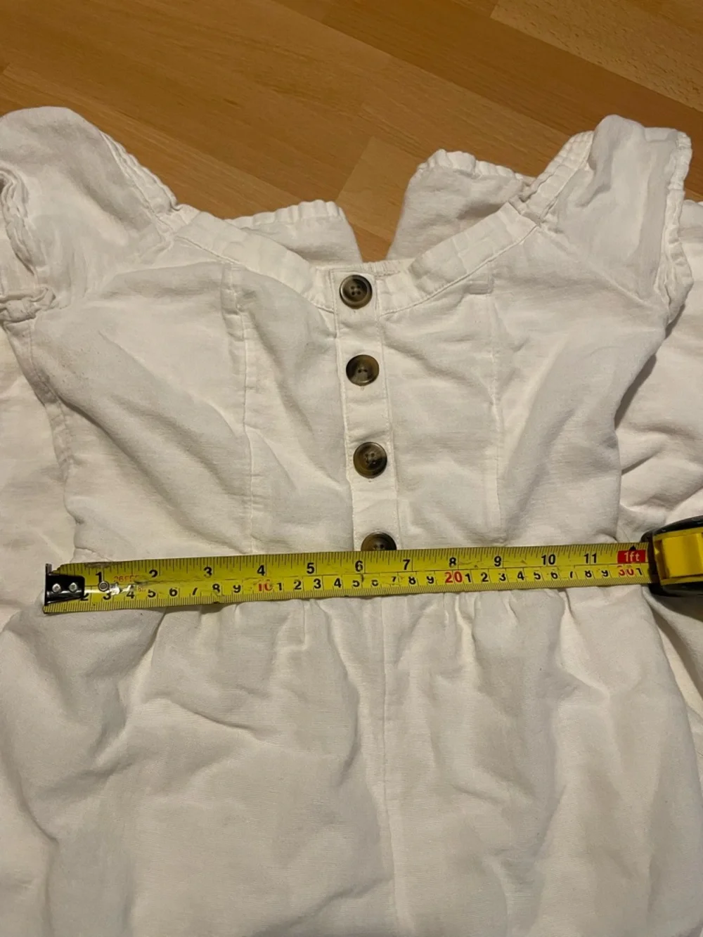 White Wide-Leg Cotton and Linen Jumpsuit - Picture 6 of 8